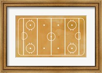 Framed Ice Hockey Rink Yellow Paint