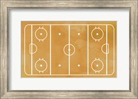 Framed Ice Hockey Rink Yellow Paint