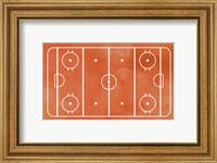 Framed Ice Hockey Rink Orange Paint