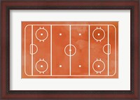 Framed Ice Hockey Rink Orange Paint