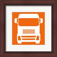 Framed 'Front View Trucks Set I - Orange' border=