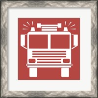 Framed 'Front View Trucks Set II - Red' border=