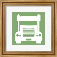 Framed 'Front View Trucks Set II - Green' border=