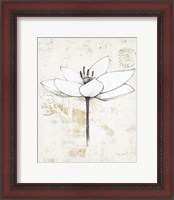 Framed Pencil Floral I Gold