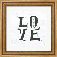 Framed Love Gray Hearts