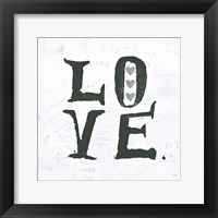Framed 'Love Gray Hearts' border=