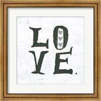 Framed Love Gray Hearts