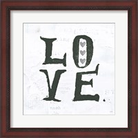 Framed 'Love Gray Hearts' border=