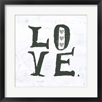 Framed 'Love Gray Hearts' border=