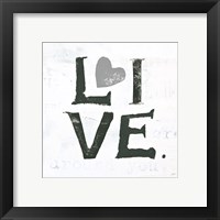 Framed 'Live Gray Heart' border=