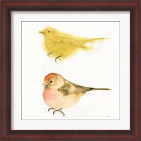 Framed 'Watercolor Birds I Sq' border=