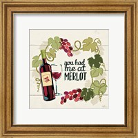 Framed 'Wine and Friends II' border=