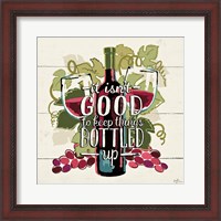 Framed 'Wine and Friends III' border=