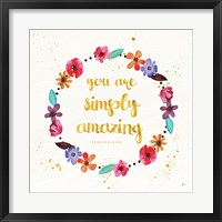 Simply Amazing I Framed Print