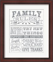 Framed Family Rules II Gray Words