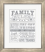 Framed Family Rules II Gray Words