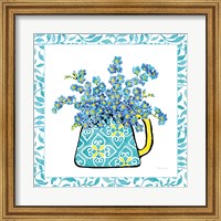 Framed Floral Teacup IV Vine Border