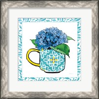 Framed 'Floral Teacup III Vine Border' border=