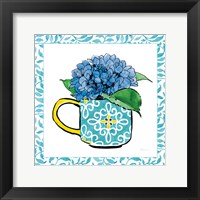 Framed Floral Teacup III Vine Border