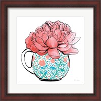 Framed Floral Teacups I