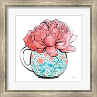 Framed Floral Teacups I