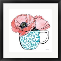 Floral Teacups II Framed Print