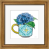 Framed 'Floral Teacups III' border=