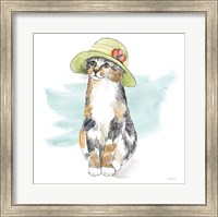 Framed Fancy Cats III Watercolor