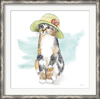 Framed Fancy Cats III Watercolor