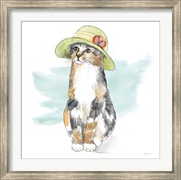 Framed Fancy Cats III Watercolor