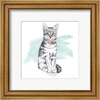 Framed 'Fancy Cats I Watercolor' border=