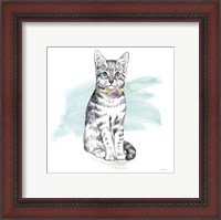 Framed 'Fancy Cats I Watercolor' border=