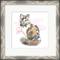 Framed 'Fancy Cats II Watercolor' border=