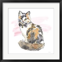 Framed Fancy Cats II Watercolor