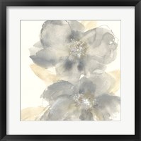 Framed 'Floral Gray II' border=