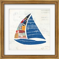 Framed Nautical Collage IV on Newsprint