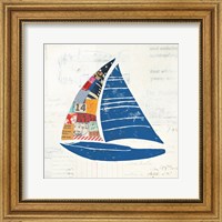 Framed Nautical Collage IV on Newsprint