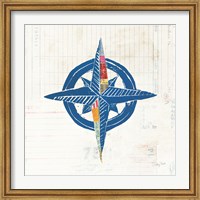 Framed Nautical Collage I on Newsprint