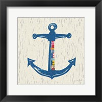 Nautical Collage III on Linen Framed Print