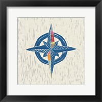 Nautical Collage I on Linen Framed Print