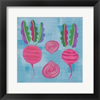 Veggie Time IV Blue Framed Print