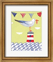 Framed Coastal Bird I Flags