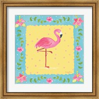 Framed Flamingo Dance I Sq Border