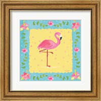 Framed Flamingo Dance I Sq Border