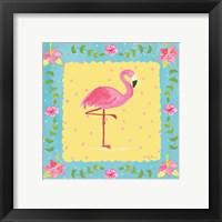 Framed 'Flamingo Dance I Sq Border' border=