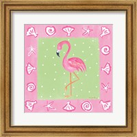 Framed 'Flamingo Dance II' border=