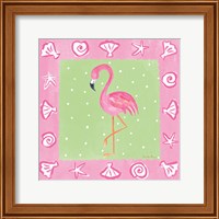 Framed 'Flamingo Dance II' border=