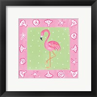 Framed 'Flamingo Dance II' border=