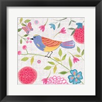 Damask Floral and Bird III v2 Framed Print