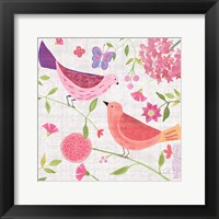 Framed Damask Floral and Bird IV v2